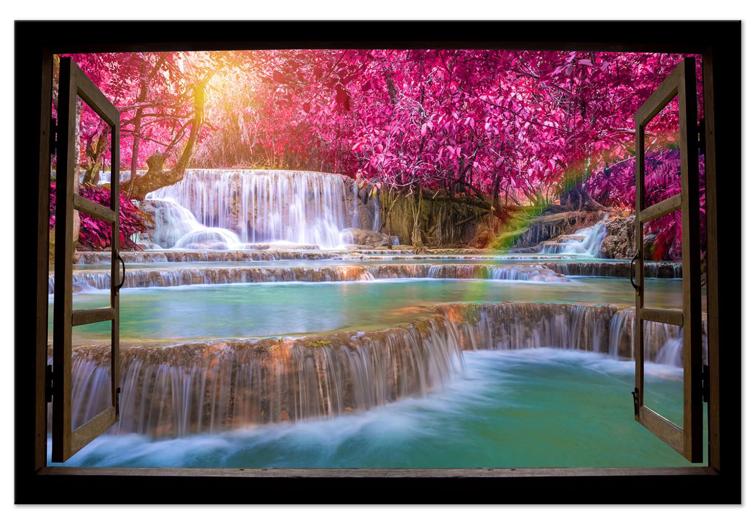 Cuadro decorativo Pink Trees and Waterfall (1 Part) Wide