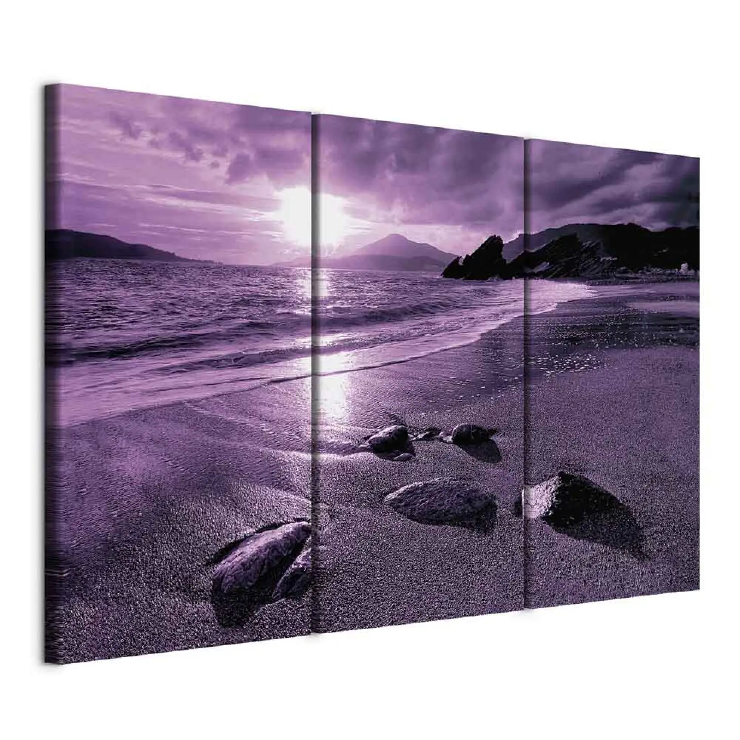 playa atardecer fondos morado