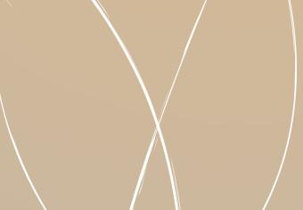Cuadro Línea blanca formando un motivo vegetal - abstracción de arte lineal