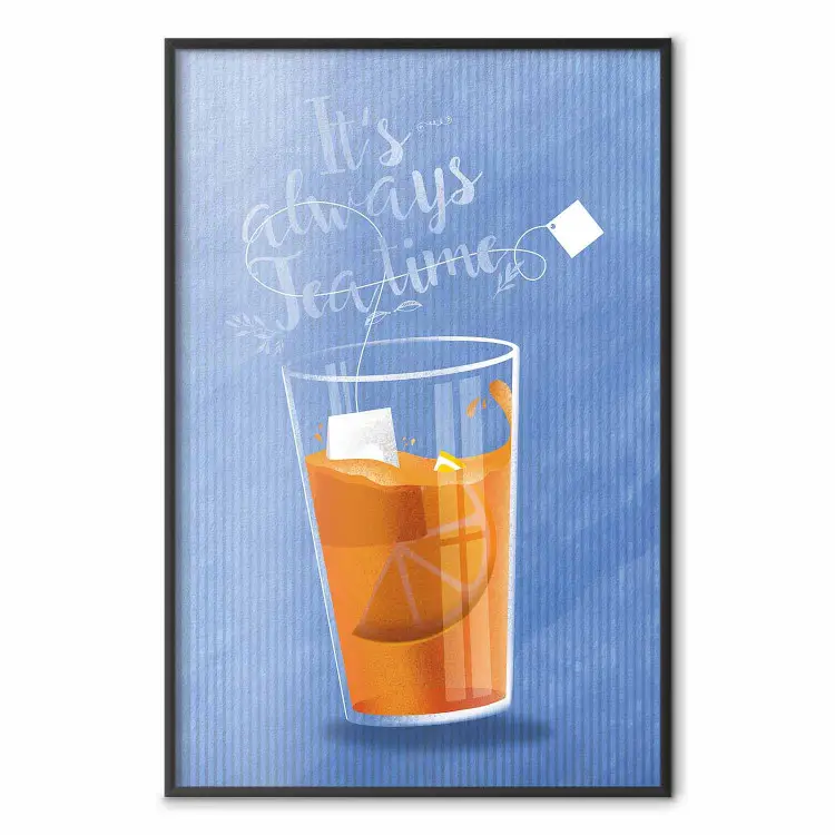 Siempre es hora del té - taza naranja con escritos en inglés