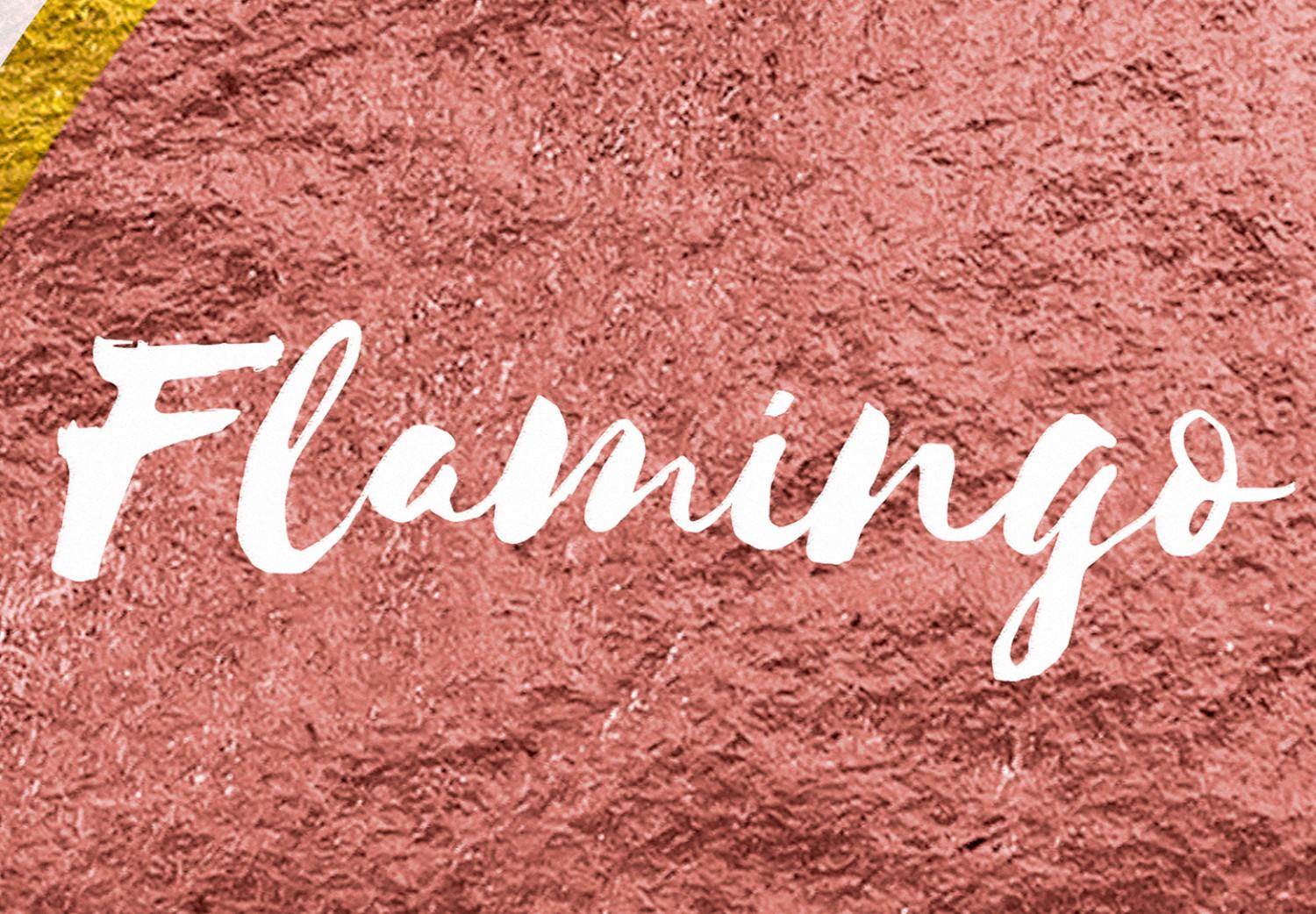 Cuadro Flamingo de pie sobre corazón invertido - pájaro con frase en inglés