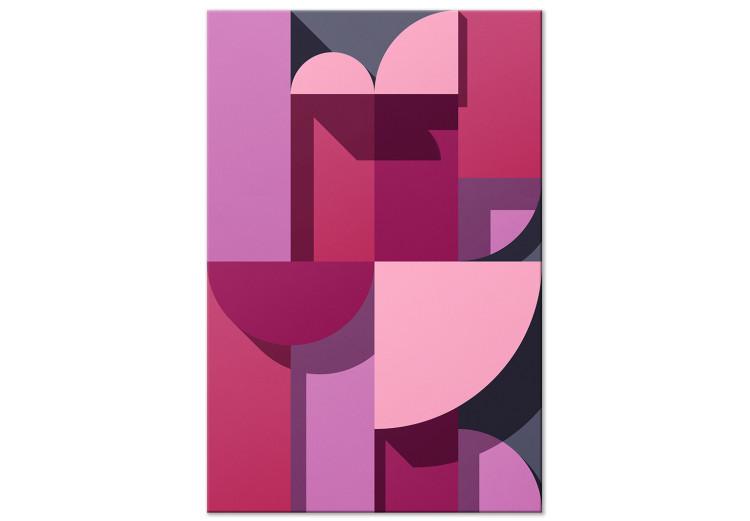 Figuras geométricas de color rosa y brezo - abstracto sobre fondo gris