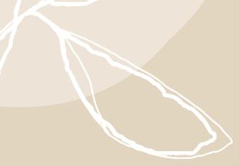 Cuadro moderno Rama blanca con hojas - abstracción moderna sobre fondo beige