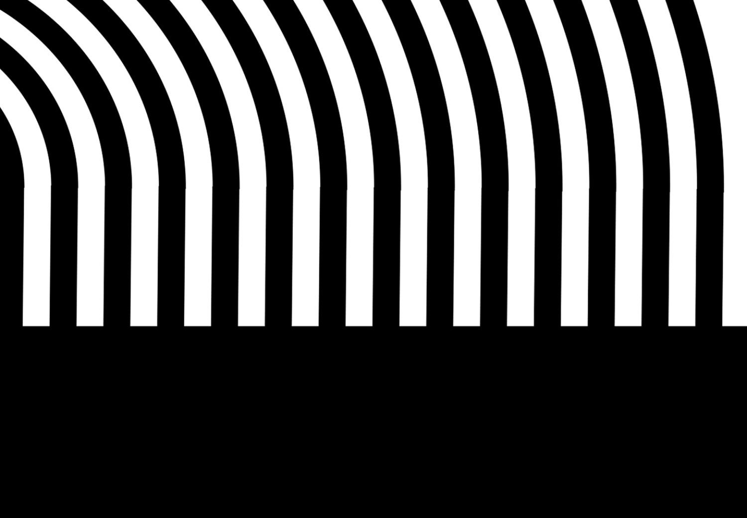 Póster Ópera - figura abstracta negra con muchas líneas sobre fondo blanco