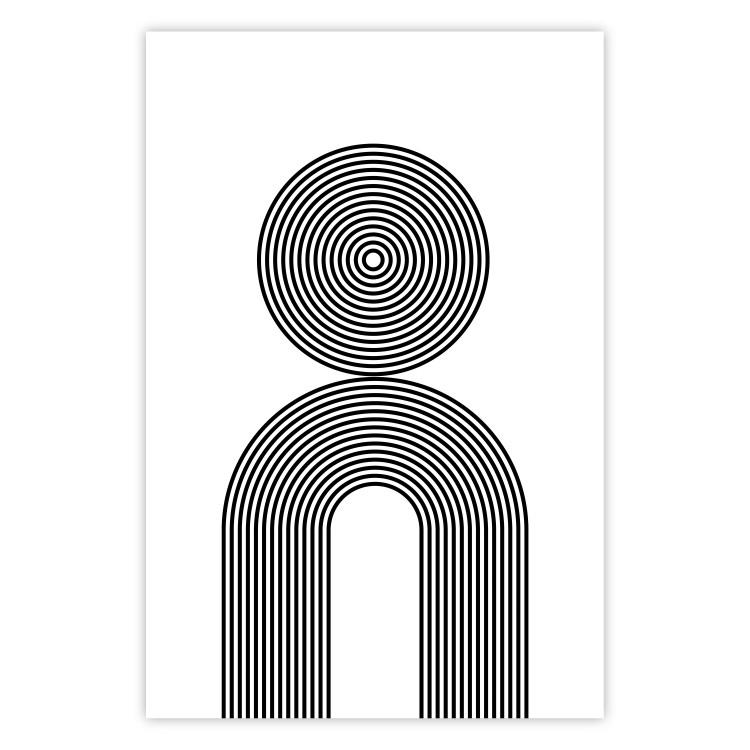Rapsodia - líneas abstractas con figuras sobre fondo blanco