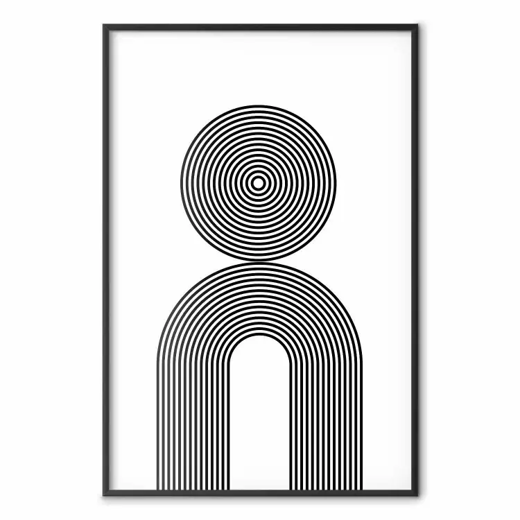 Rapsodia - líneas abstractas con figuras sobre fondo blanco