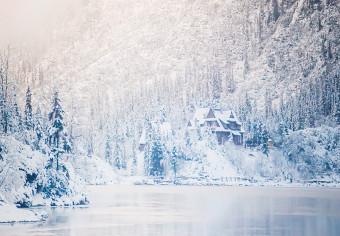 Póster Maravilla de la naturaleza - paisaje invernal de lago