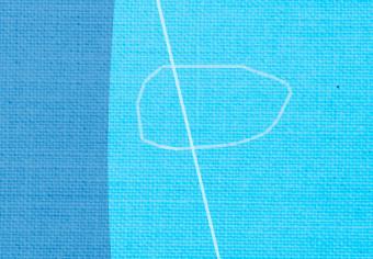 Cuadro decorativo Polígono blanco sobre fondo azul - abstracción geométrica moderna