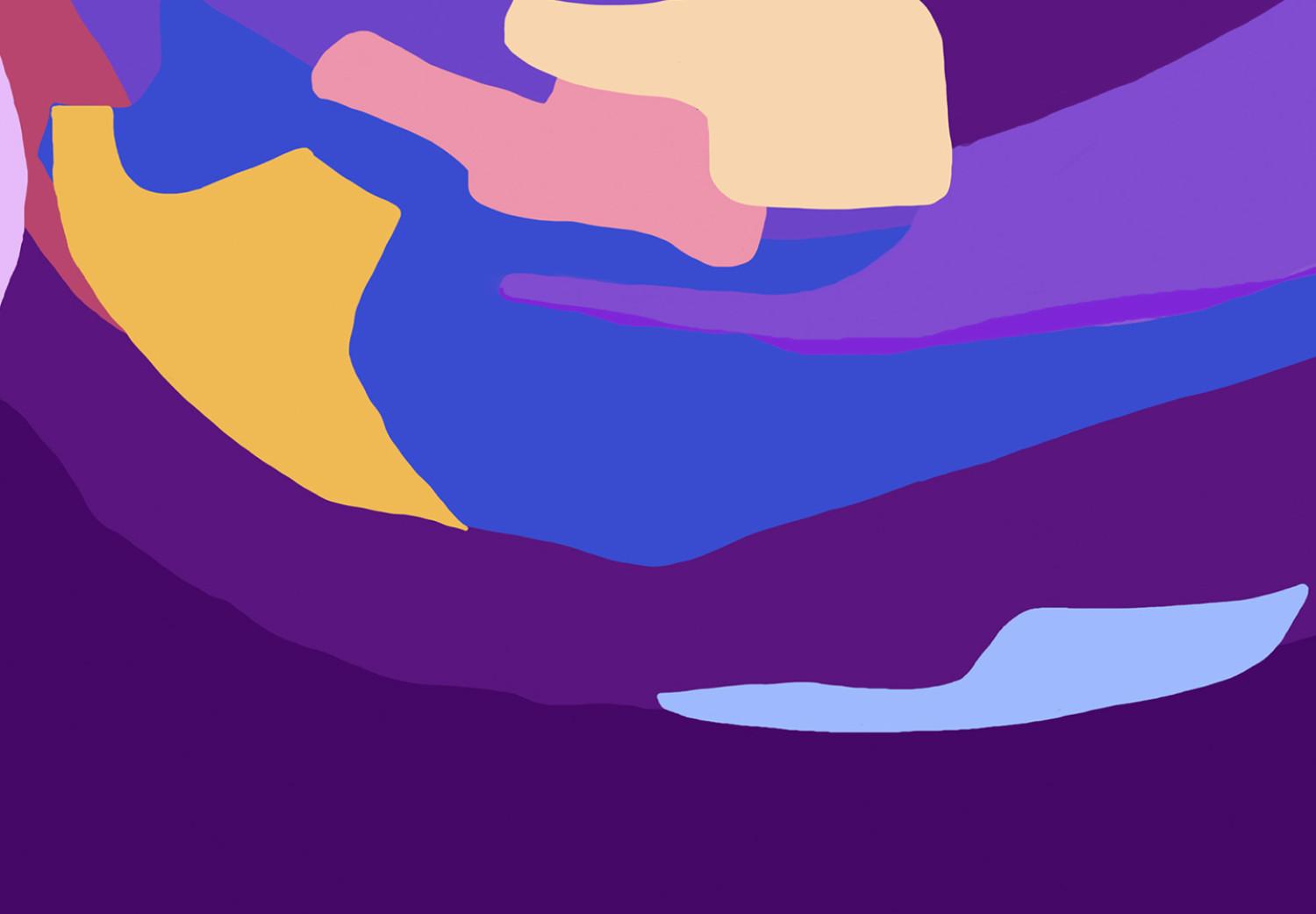 Cuadro moderno Oso púrpura - animal abstracto de colores sobre fondo oscuro
