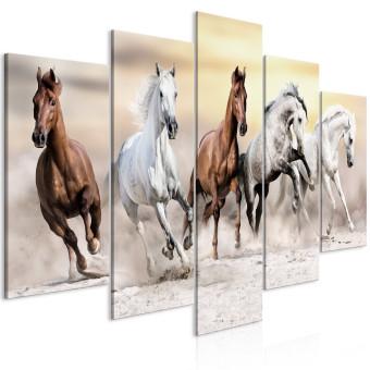 Cuadro Flock of Horses (5 Parts) Wide