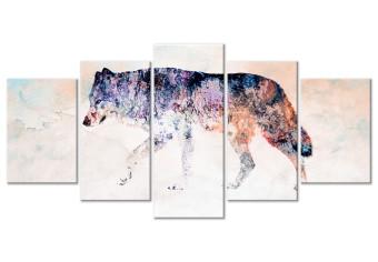 Cuadro moderno Lonely Wolf (5 Parts) Wide