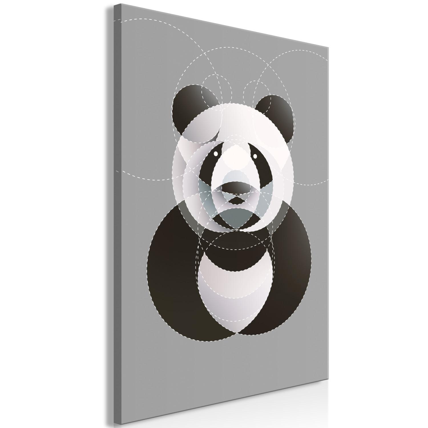 Cuadro Panda in Circles (1 Part) Vertical