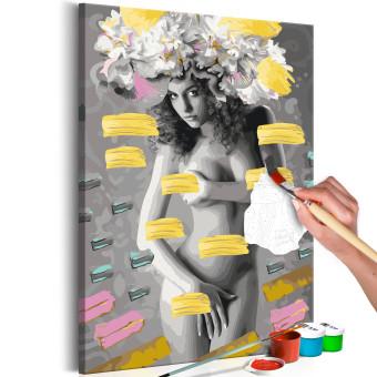 Cuadro para pintar por números Naked Woman With Flowers