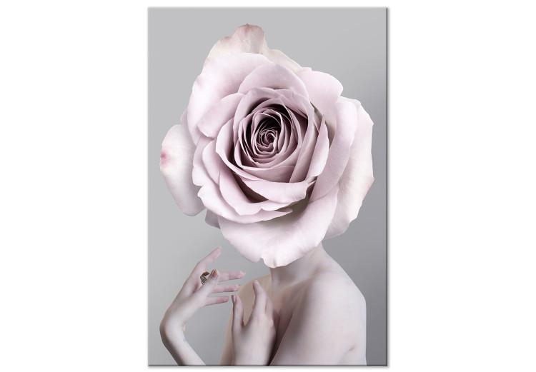 Monólogo rosa (1-pieza) vertical - silueta de mujer con flor