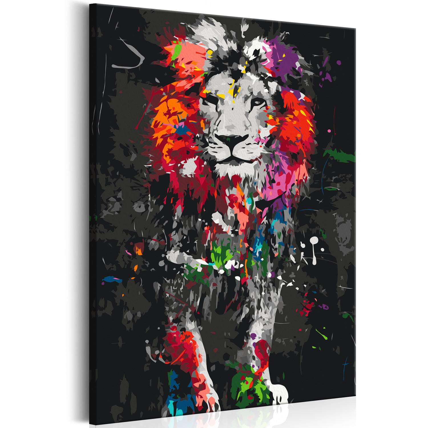  Dibujo para pintar con números Colourful Animals: Lion