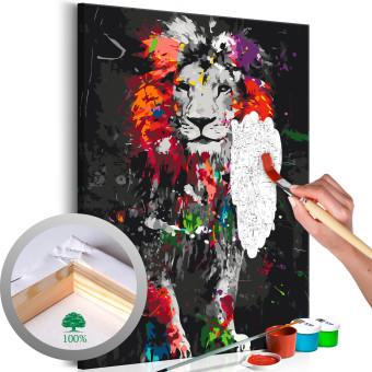  Dibujo para pintar con números Colourful Animals: Lion