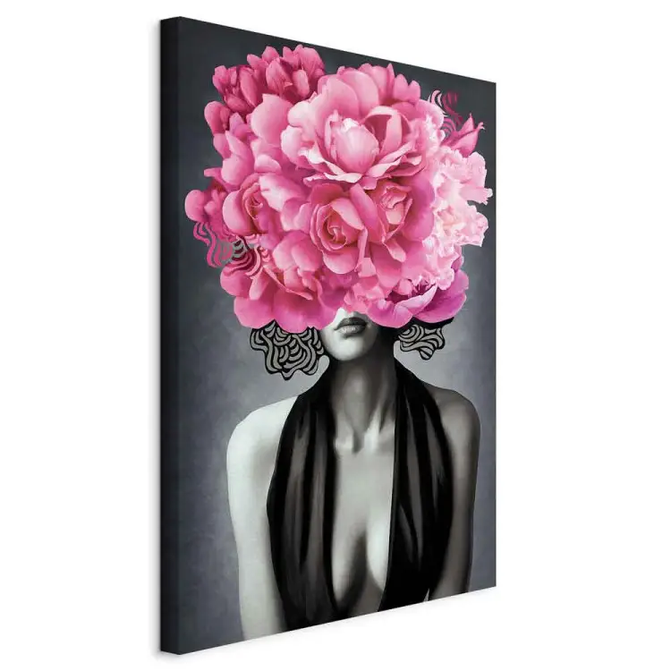 Mujer Noir vertical - retrato de mujer con motivos vegetales