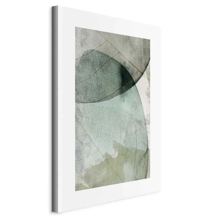 Dos grandes hojas - motivos florales abstractos sobre fondo beige