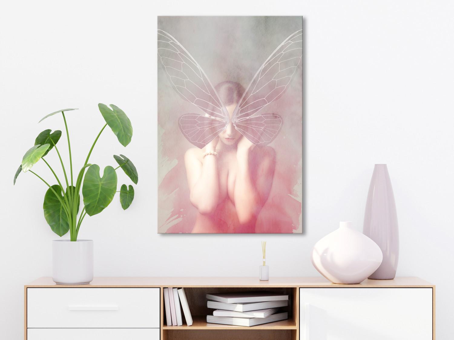 Cuadro moderno Mariposa nocturna (1-pieza) vertical - desnudo con alas