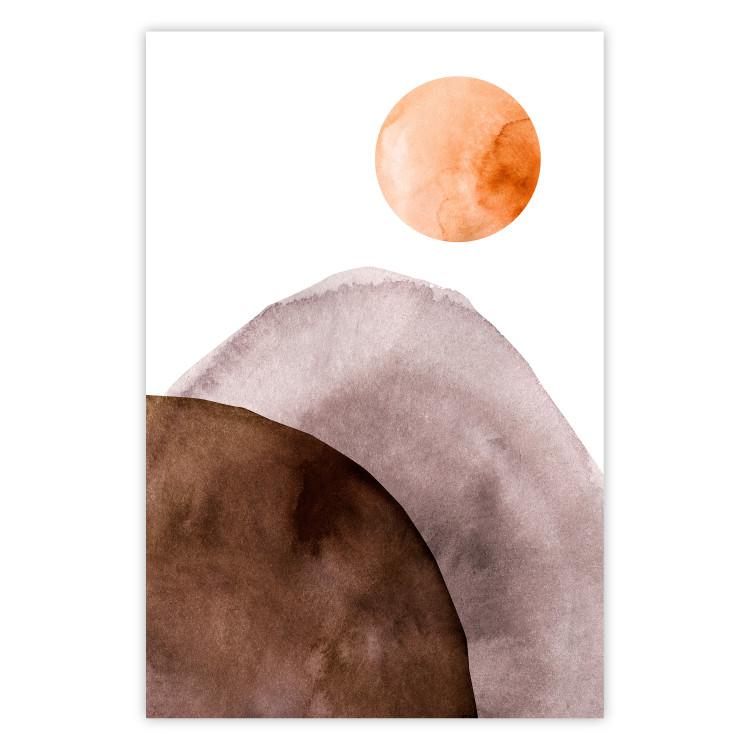 Luna y montañas - composición abstracta de luna y montañas