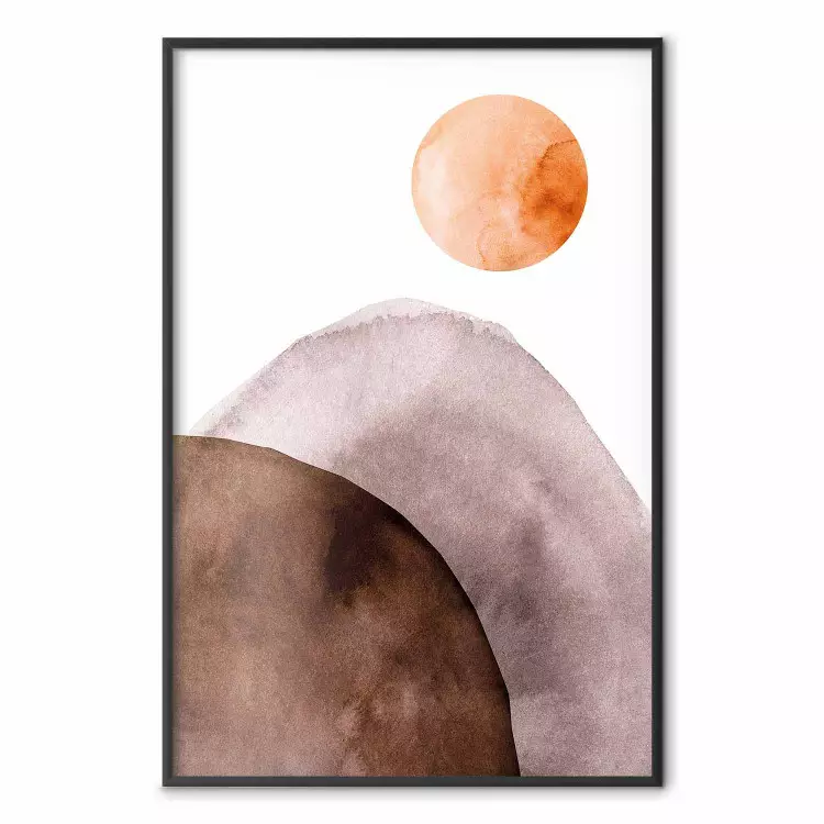 Luna y montañas - composición abstracta de luna y montañas