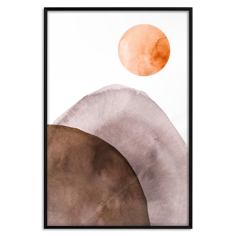 Luna y montañas - composición abstracta de luna y montañas