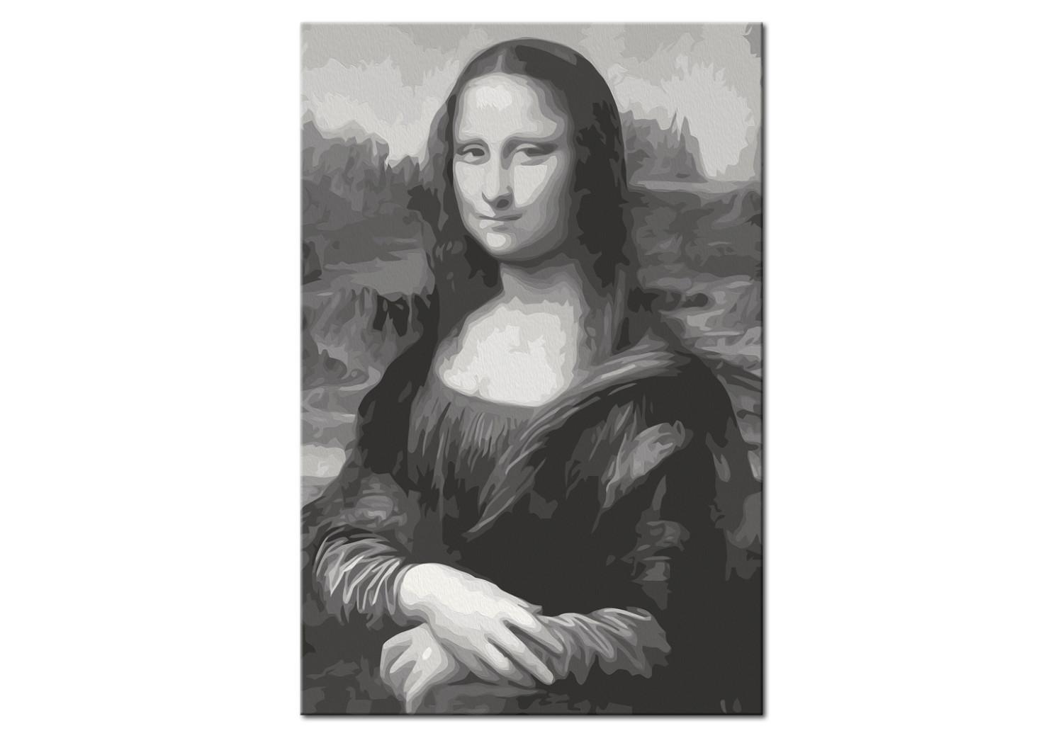 Cuadro para pintar por números Black and White Mona Lisa
