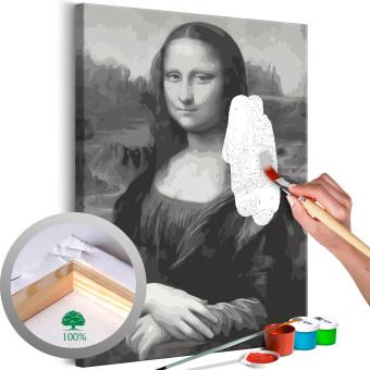 Cuadro para pintar por números Black and White Mona Lisa