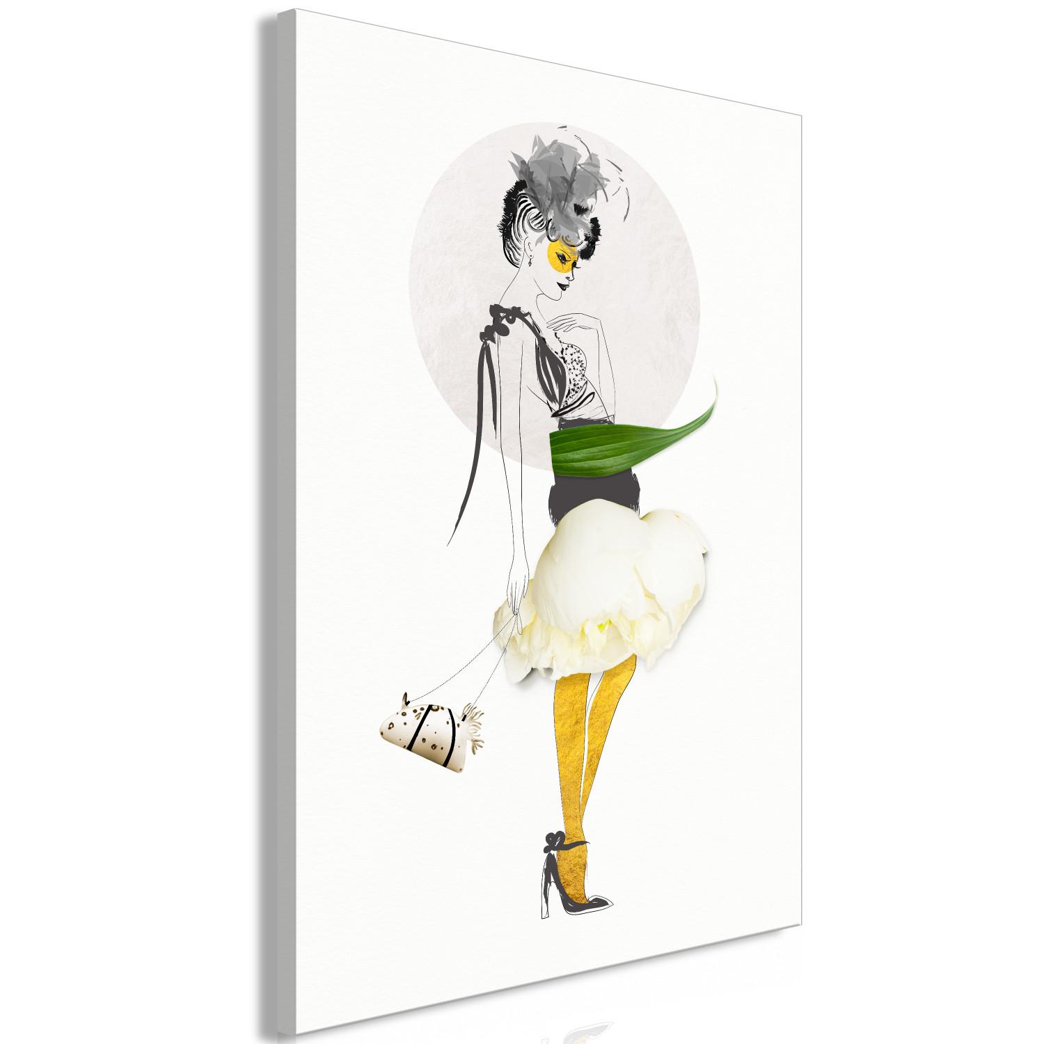 Cuadro decorativo Mujer elegante con medias amarillas - retrato abstracto