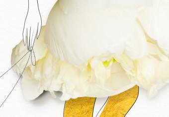 Cuadro decorativo Mujer elegante con medias amarillas - retrato abstracto