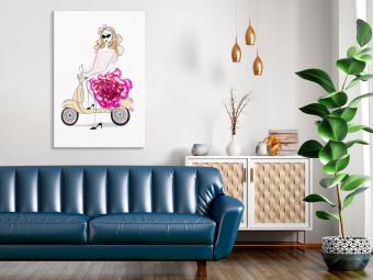 Cuadro Chica en scooter (1 pieza) vertical - mujer abstracta