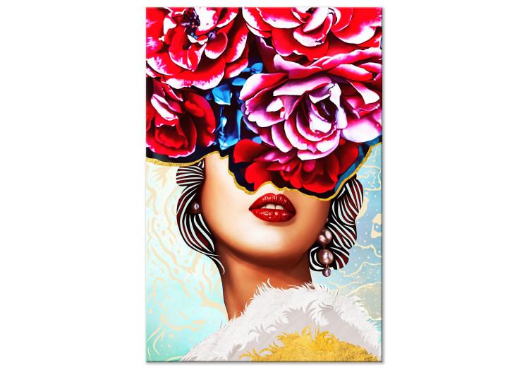 Dulces labios (1 pieza) vertical - abstracto de mujer y flores