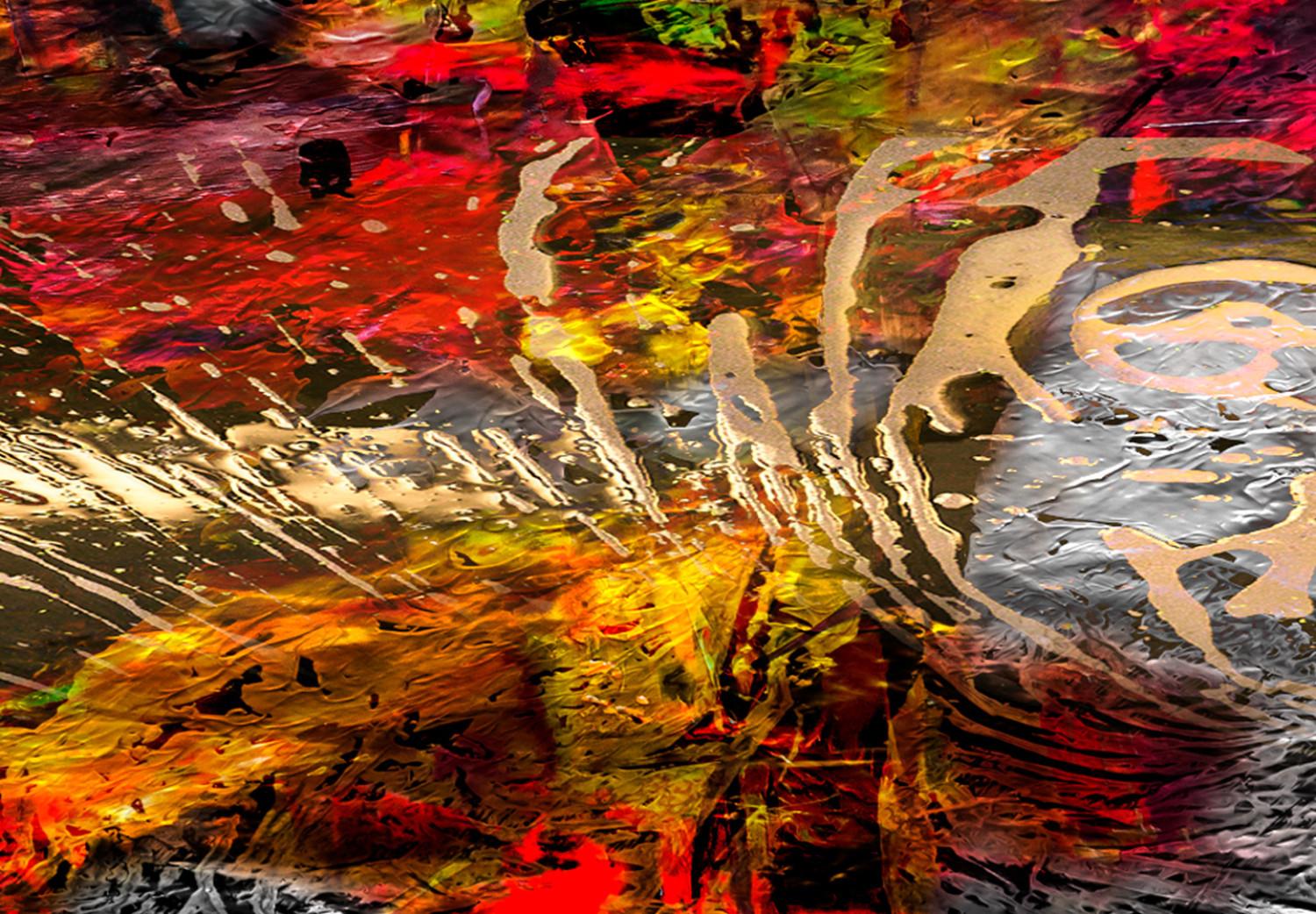 Cuadro Flamenco ardiente (1 pieza) vertical - abstracto en colores cálidos