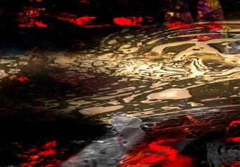 Cuadro Flamenco ardiente (1 pieza) vertical - abstracto en colores cálidos