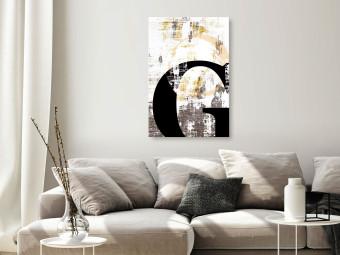 Cuadro decorativo Letra mayúscula G negra - abstracción con elementos grises y blancos
