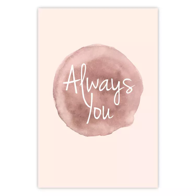 Always You - texto en inglés sobre fondo acuarelado rosa