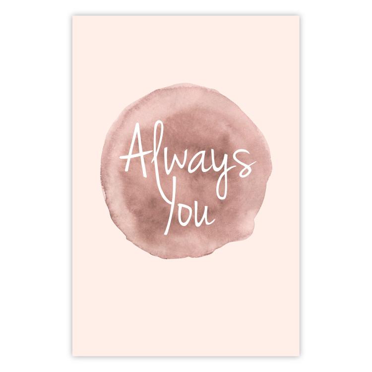 Always You - texto en inglés sobre fondo acuarelado rosa