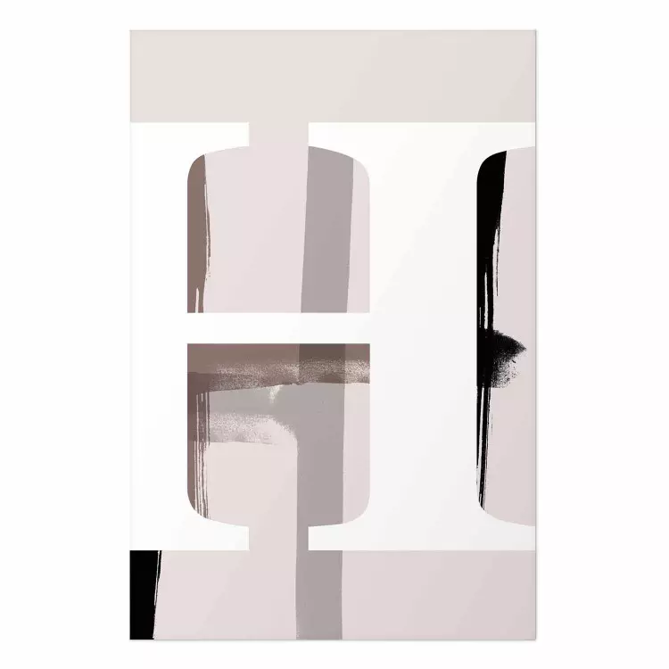 Poster Letra H - letra blanca del alfabeto sobre fondo abstracto pastel