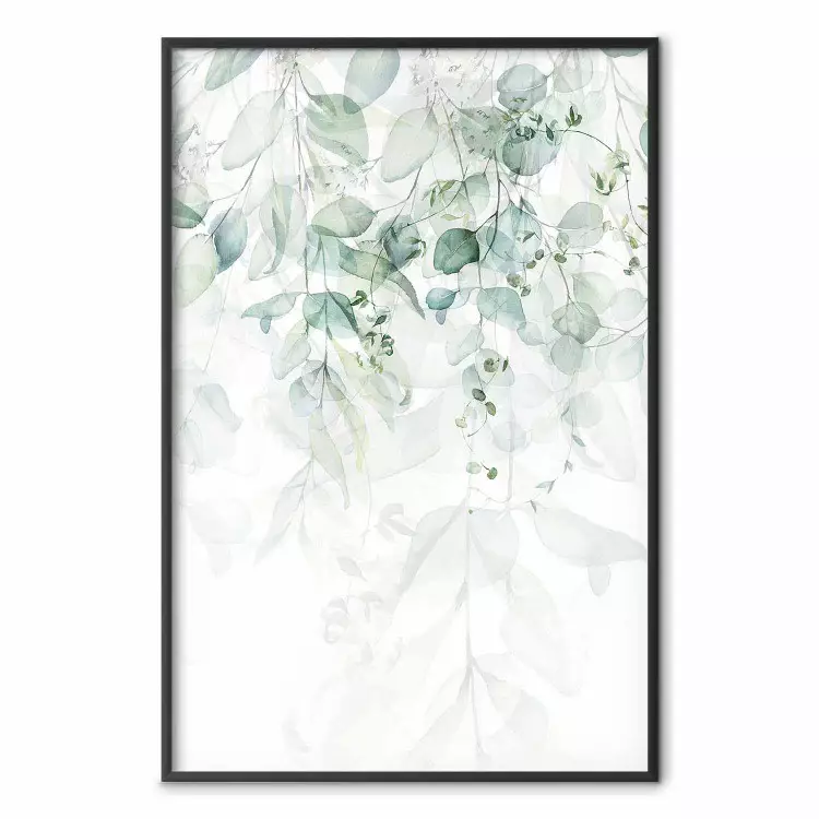 Delicado toque de la naturaleza - hojas en jungla sobre blanco