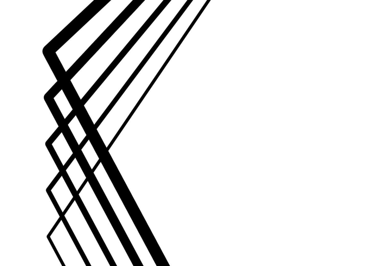 Cuadro decorativo Cuadrilátero duplicado - abstracción en blanco y negro con figuras