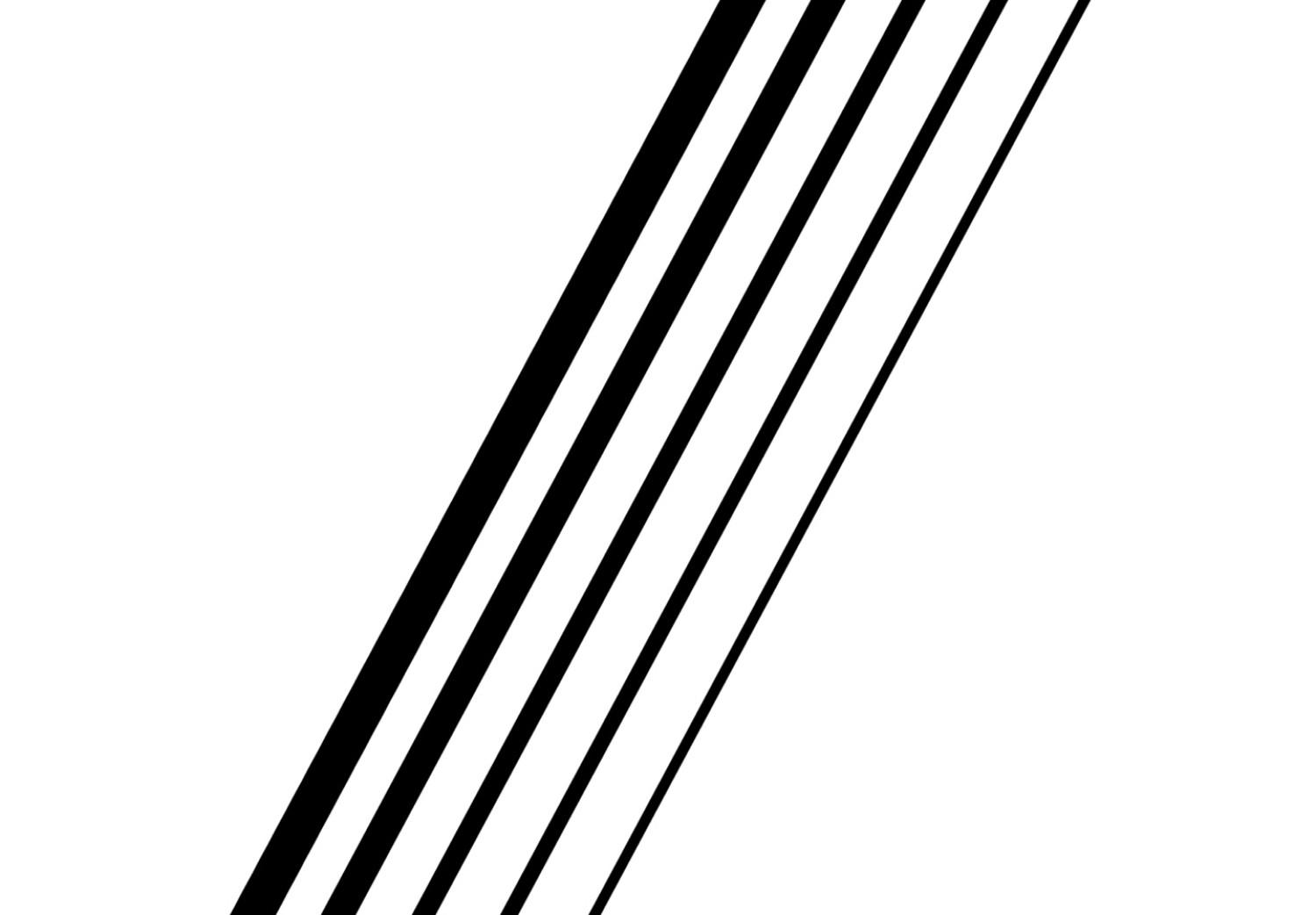 Cuadro decorativo Cuadrilátero duplicado - abstracción en blanco y negro con figuras
