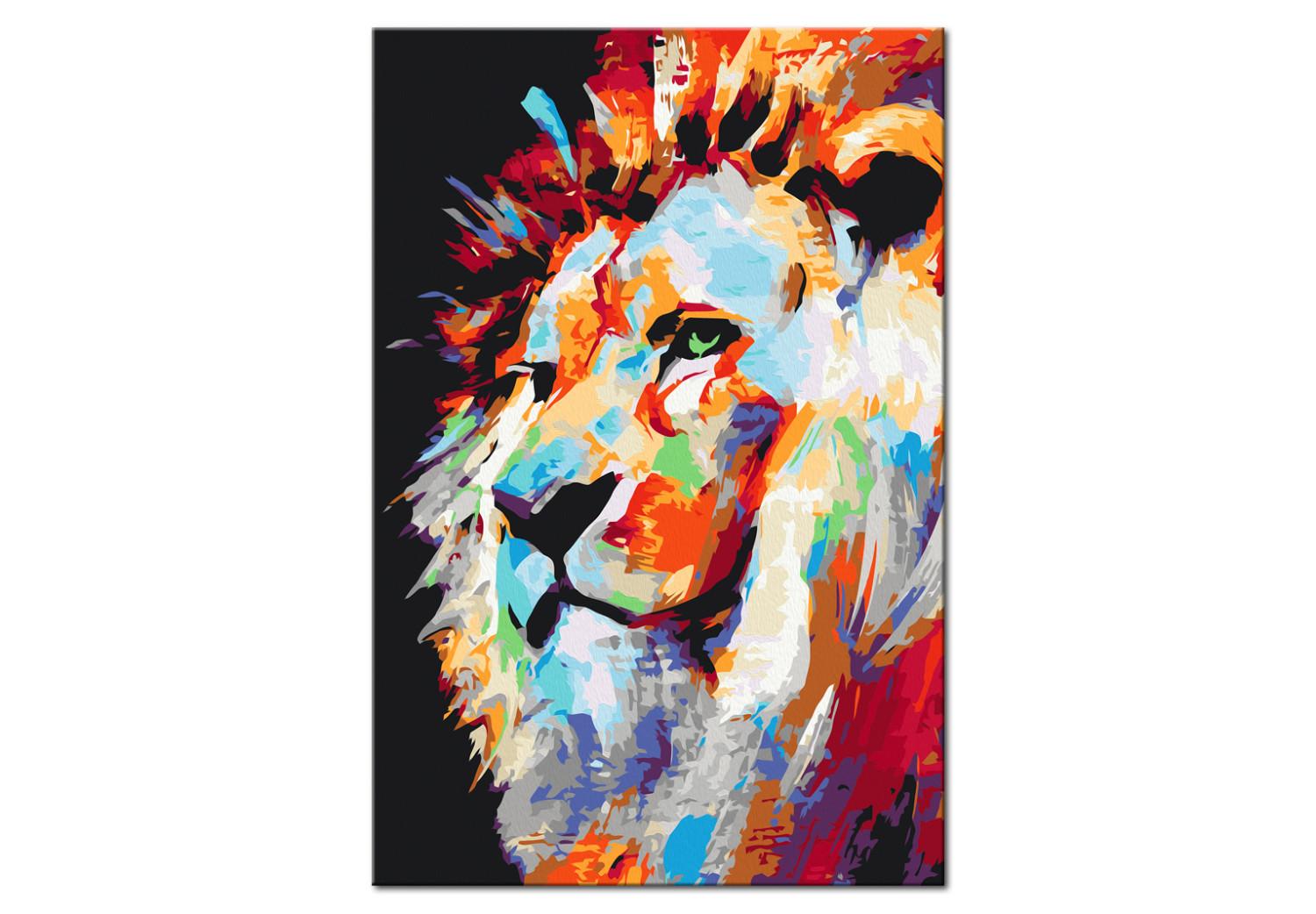 Cuadro numerado para pintar Portrait of a Colourful Lion