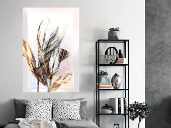 Poster Recuerdo - composición abstracta de plantas y flores sobre fondo claro