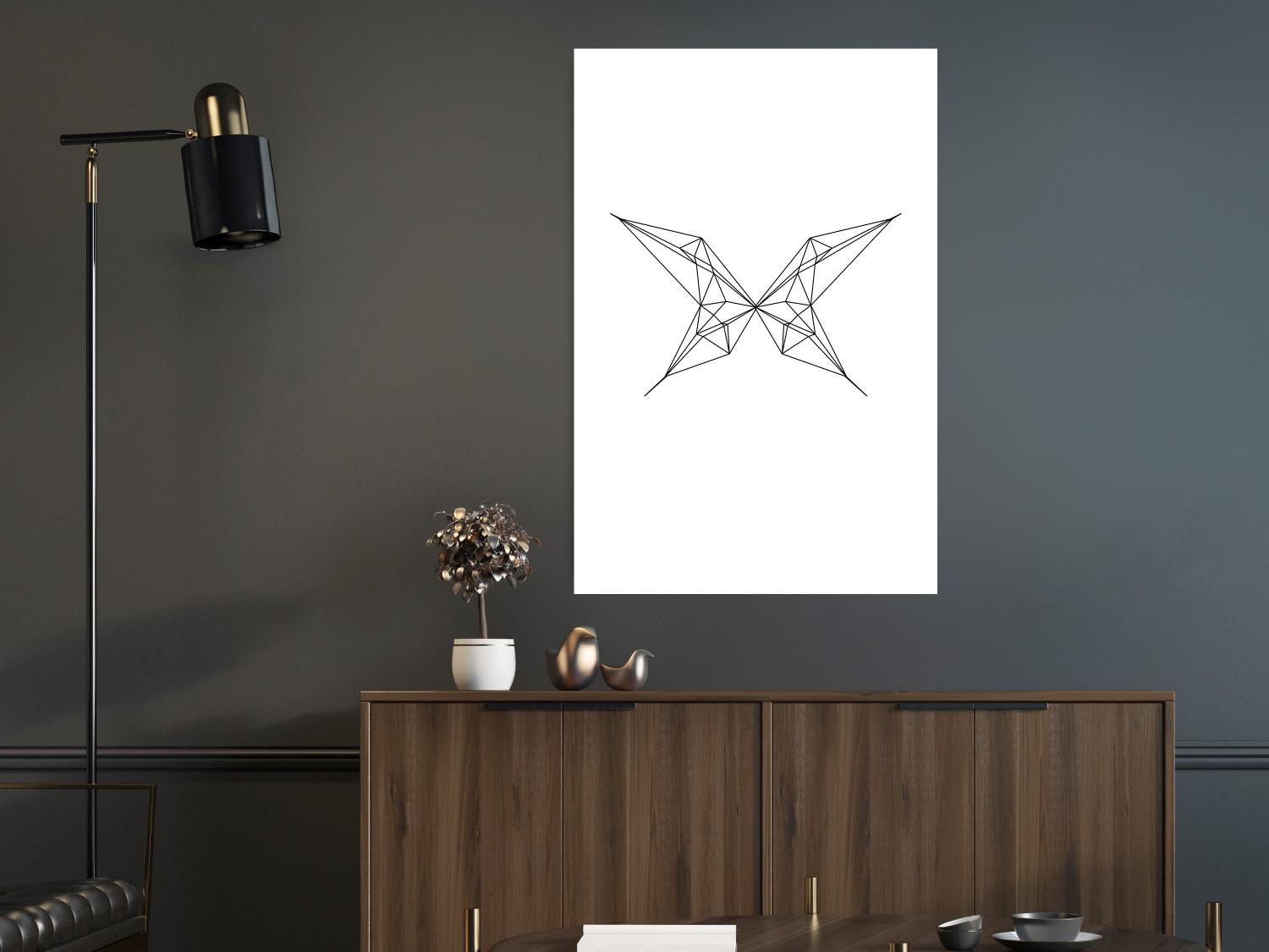 Poster Dibujo de mariposa - line art abstracto de mariposa