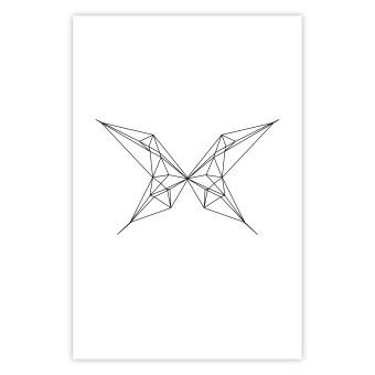 Poster Dibujo de mariposa - line art abstracto de mariposa