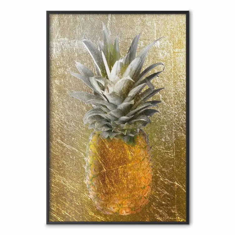 Fruta prohibida - composición de fruta tropical sobre textura dorada