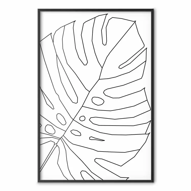 Dibujo de Monstera - line art de hojas de Monstera