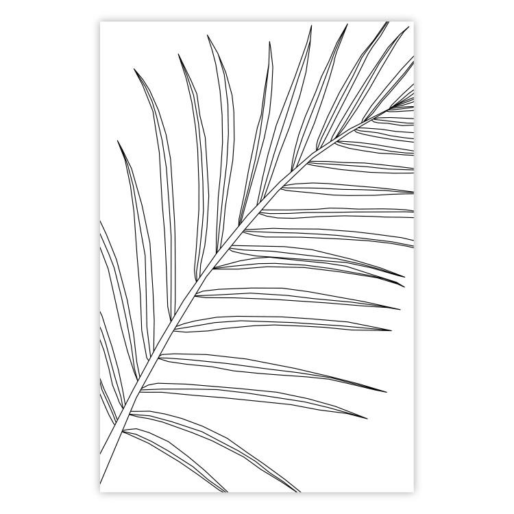 Hoja de palma en blanco y negro - line art de hoja de palma