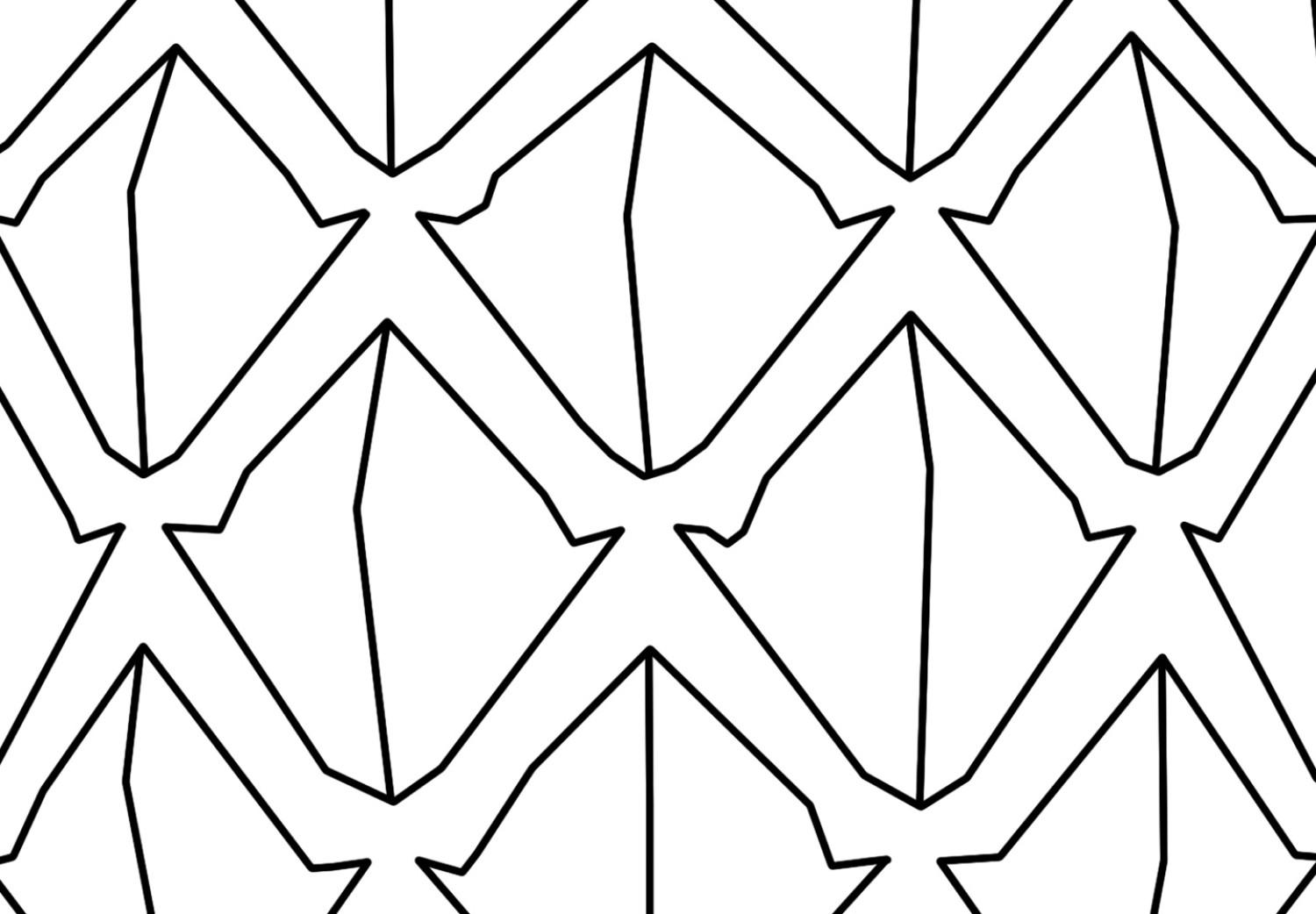 Cuadro Contornos negros de una piña - dibujo minimalista sobre fondo blanco