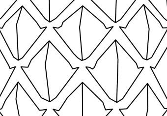 Cuadro Contornos negros de una piña - dibujo minimalista sobre fondo blanco